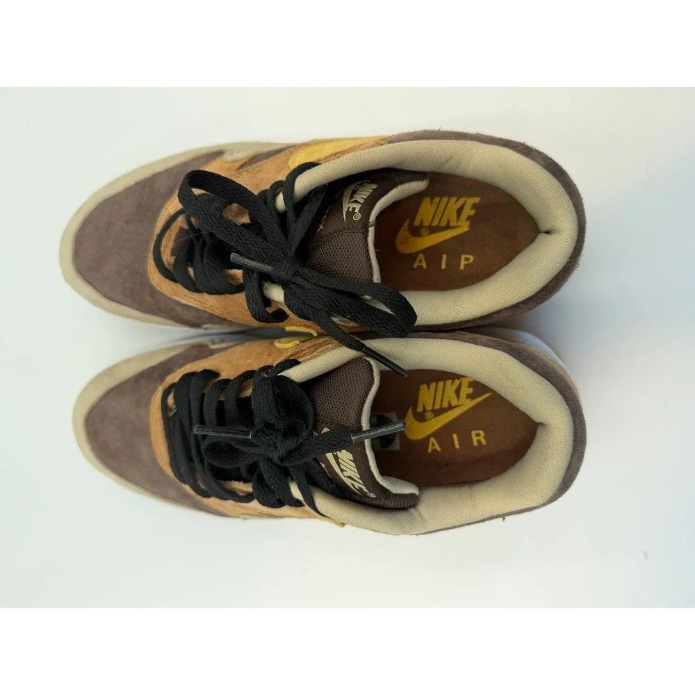 Nike Air Max 1‎ PRM Duck Pecan Yellow Ochre Suede Sneakers Women's Sz 5